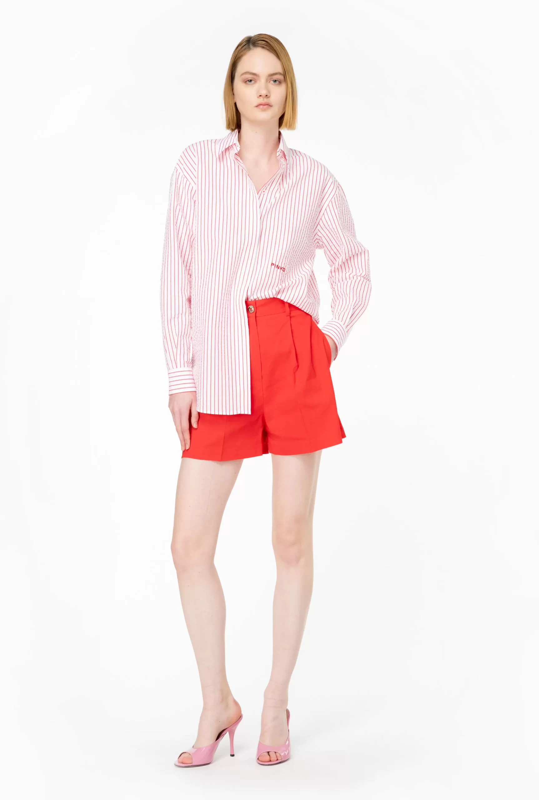 PINKO Tailored Linen Shorts New