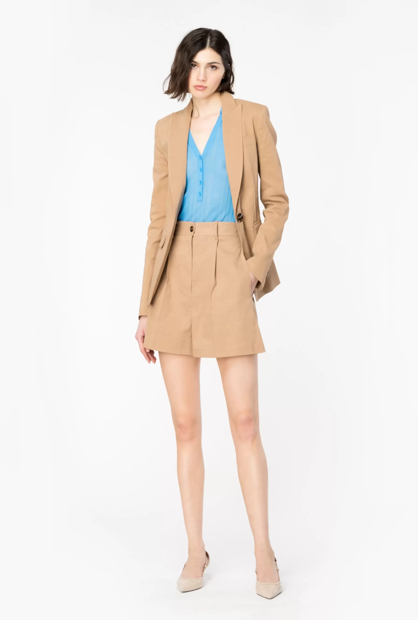 PINKO Tailored Linen Shorts Best Sale