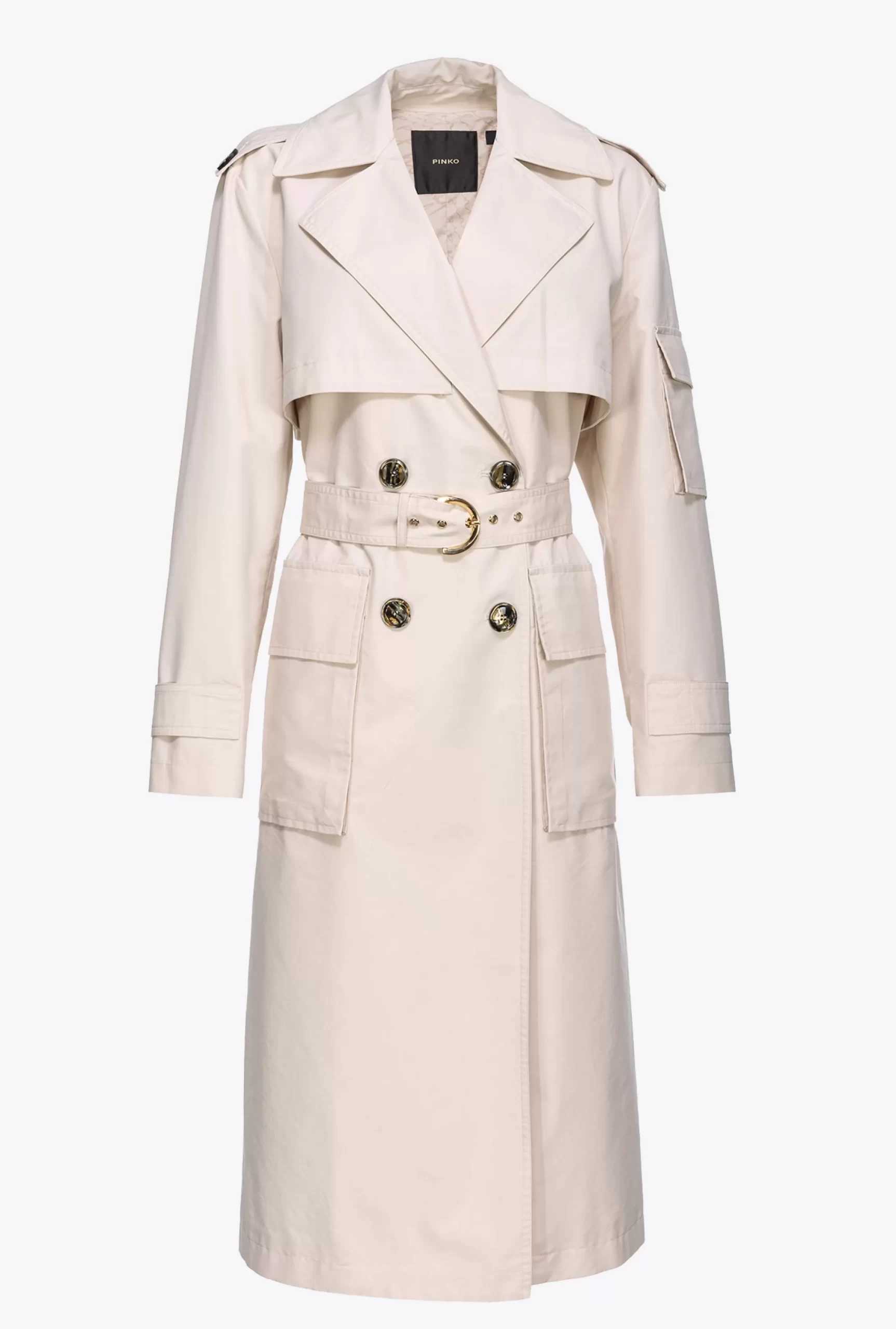 PINKO Technical Gabardine Trench Coat Flash Sale