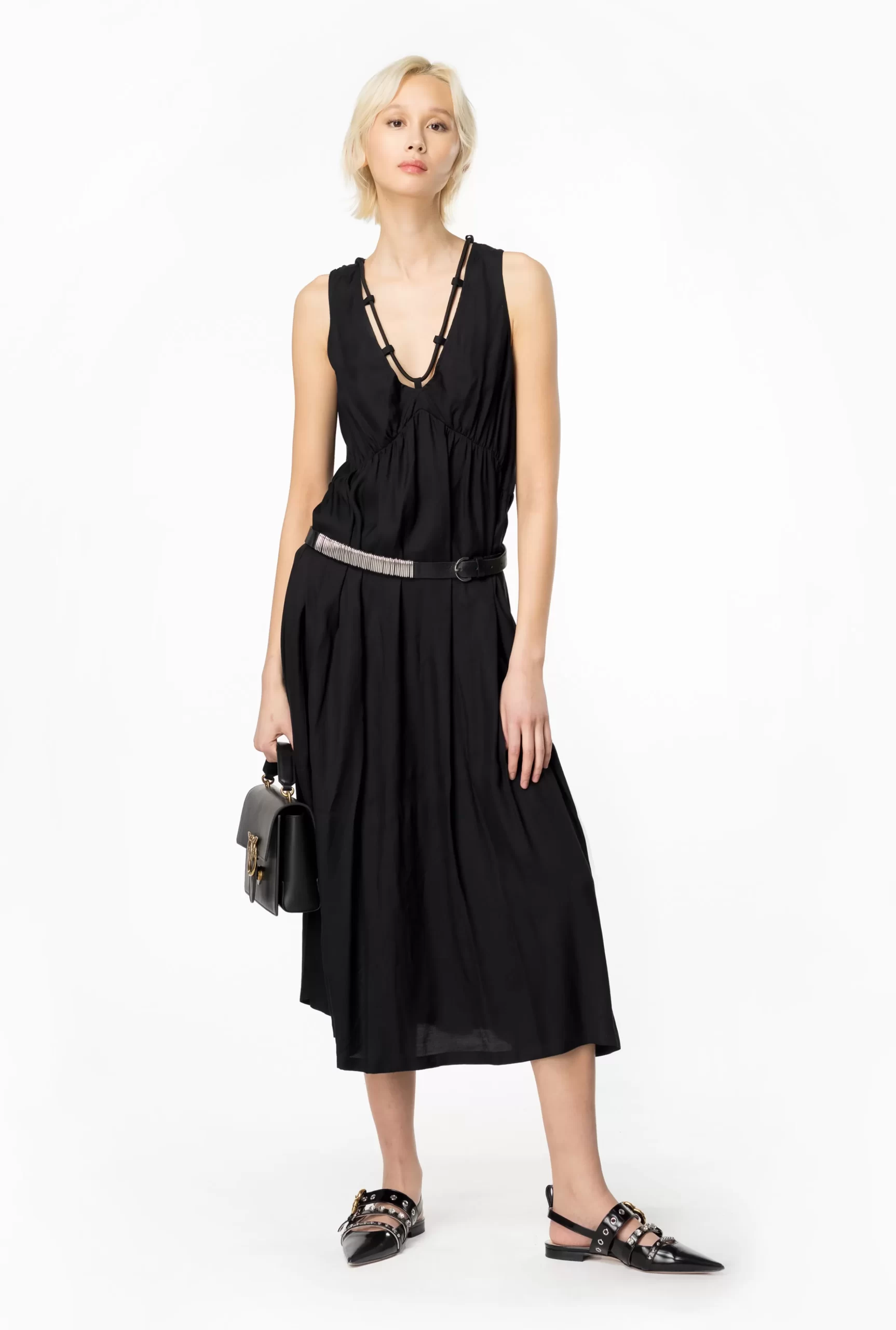 PINKO Technical Poplin Long Dress Clearance