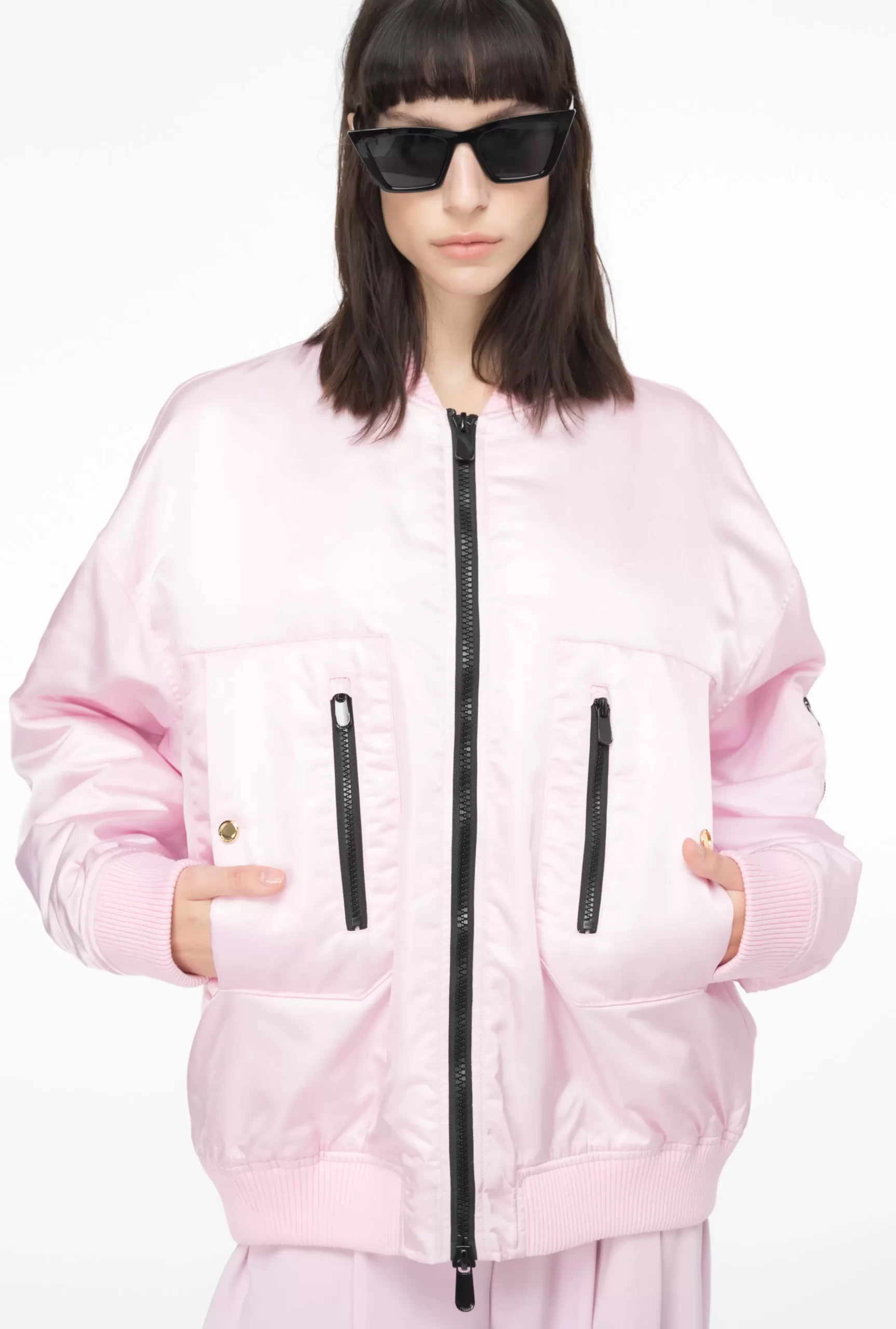 PINKO Technical Satin Bomber Jacket Hot