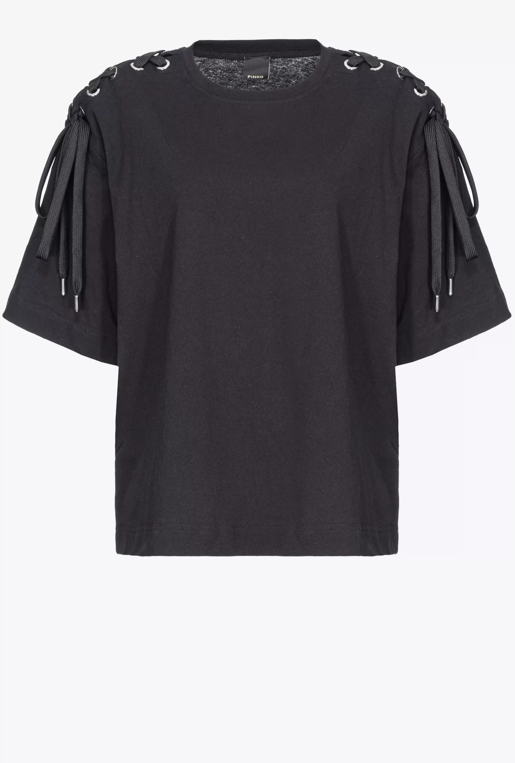 PINKO T-shirt With Criss-crossing Shoulder Lacing Shop