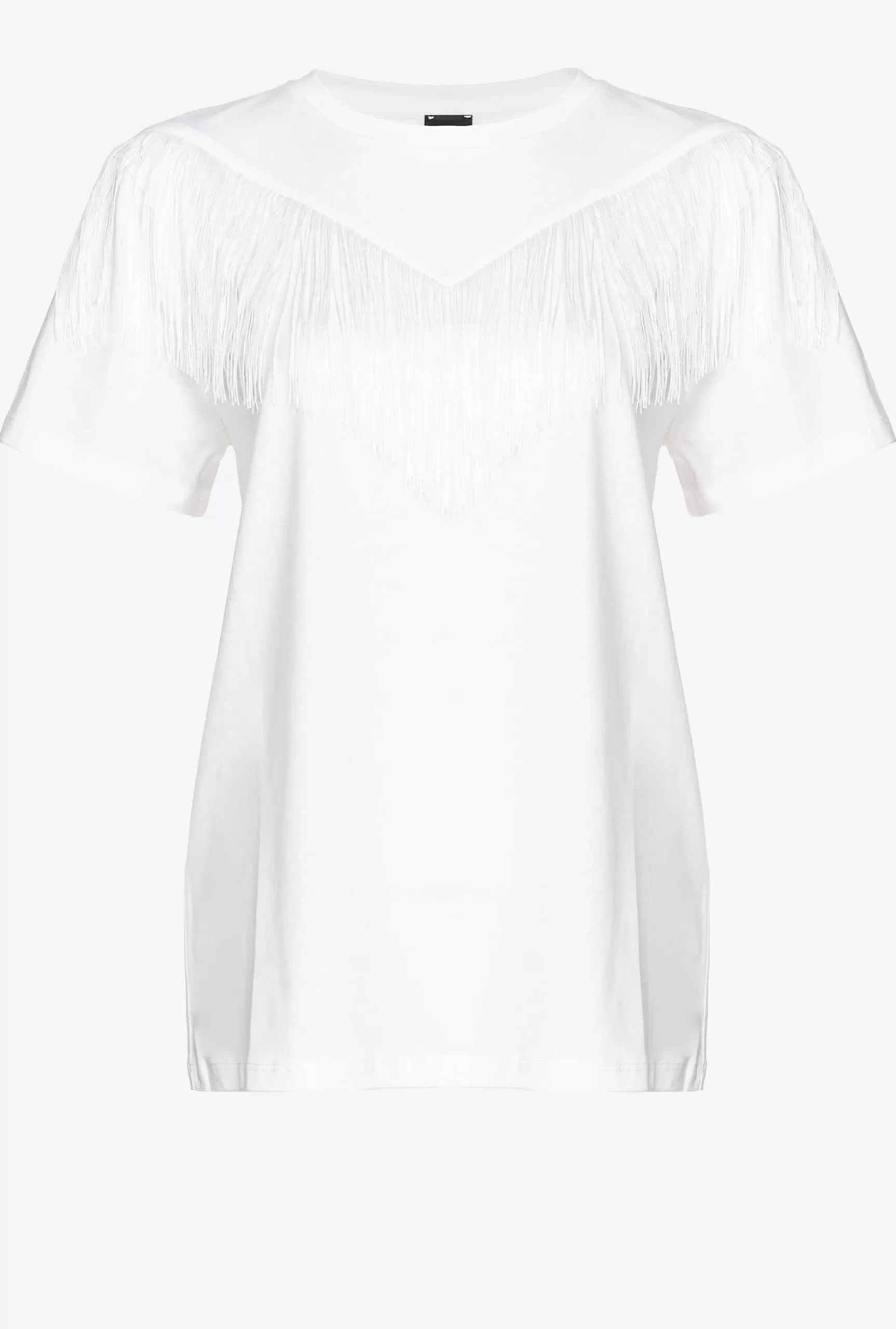 PINKO T-shirt With Fine Fringing Best Sale