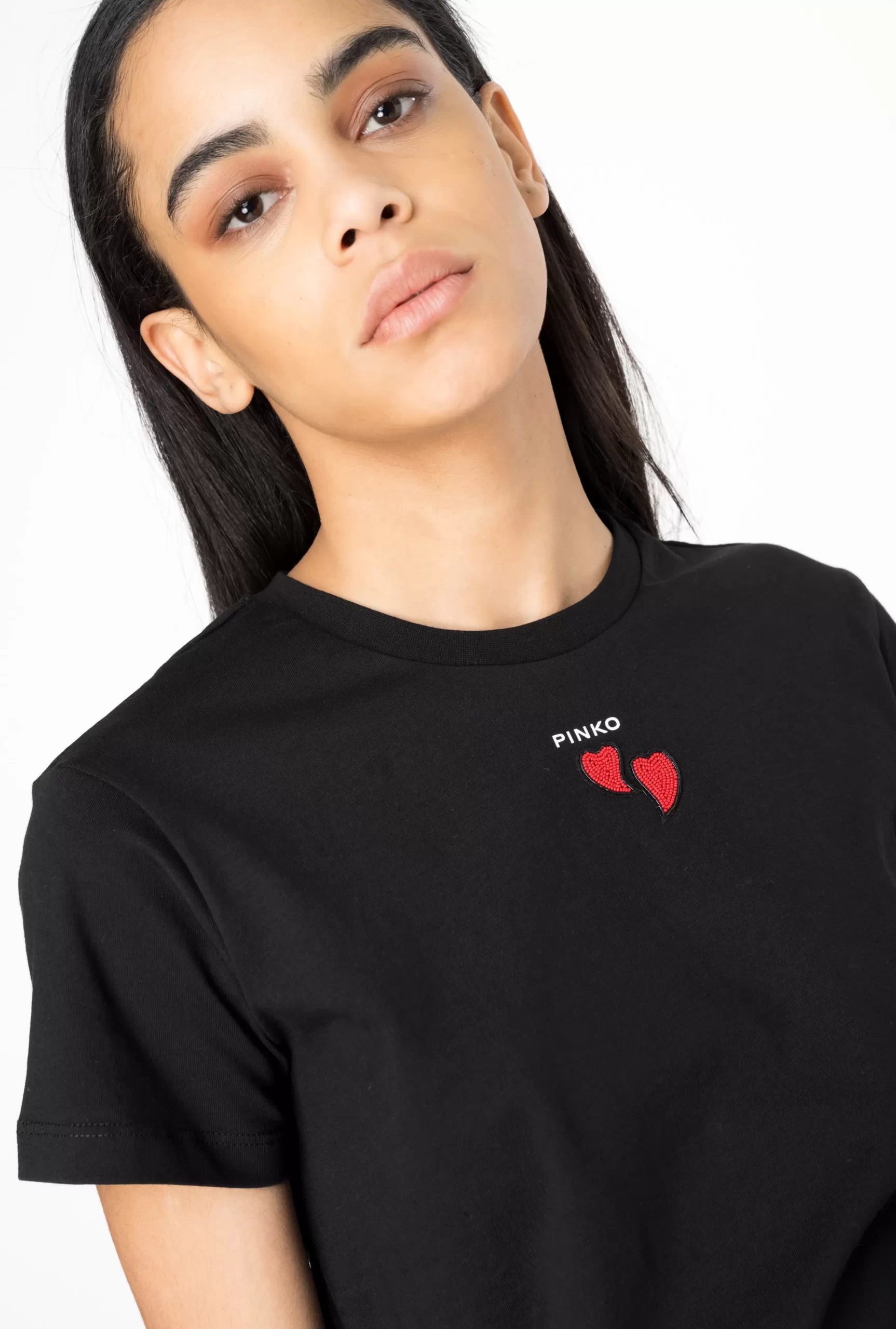 PINKO T-shirt With Heart Embroidery Sale