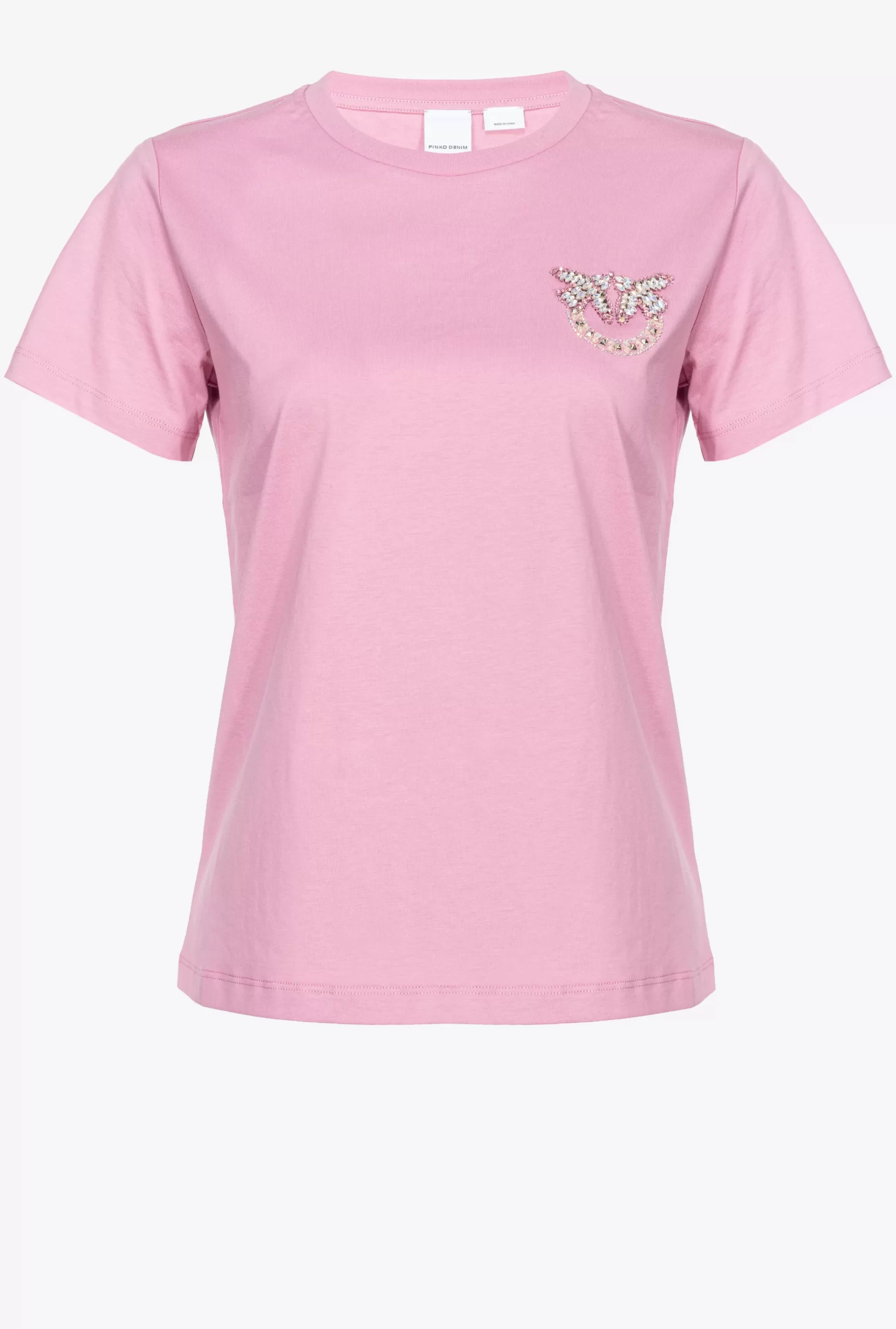 PINKO T-shirt With Mini Embroidered Love Birds Logo Cheap