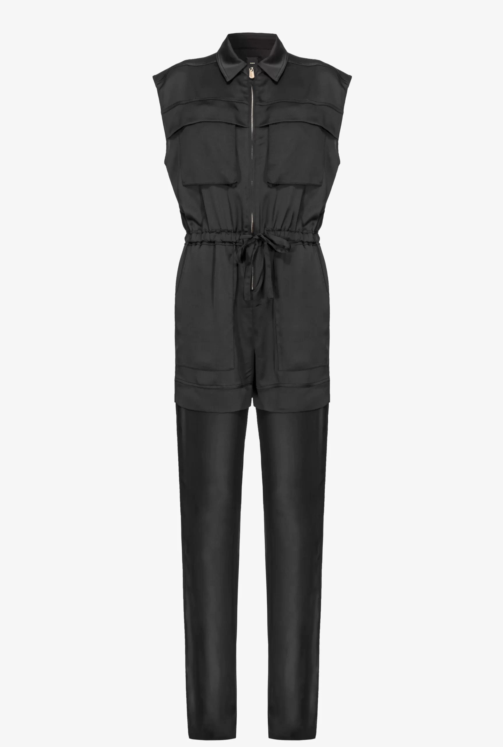 PINKO Utility-style Satin Jumpsuit With Georgette Fashion