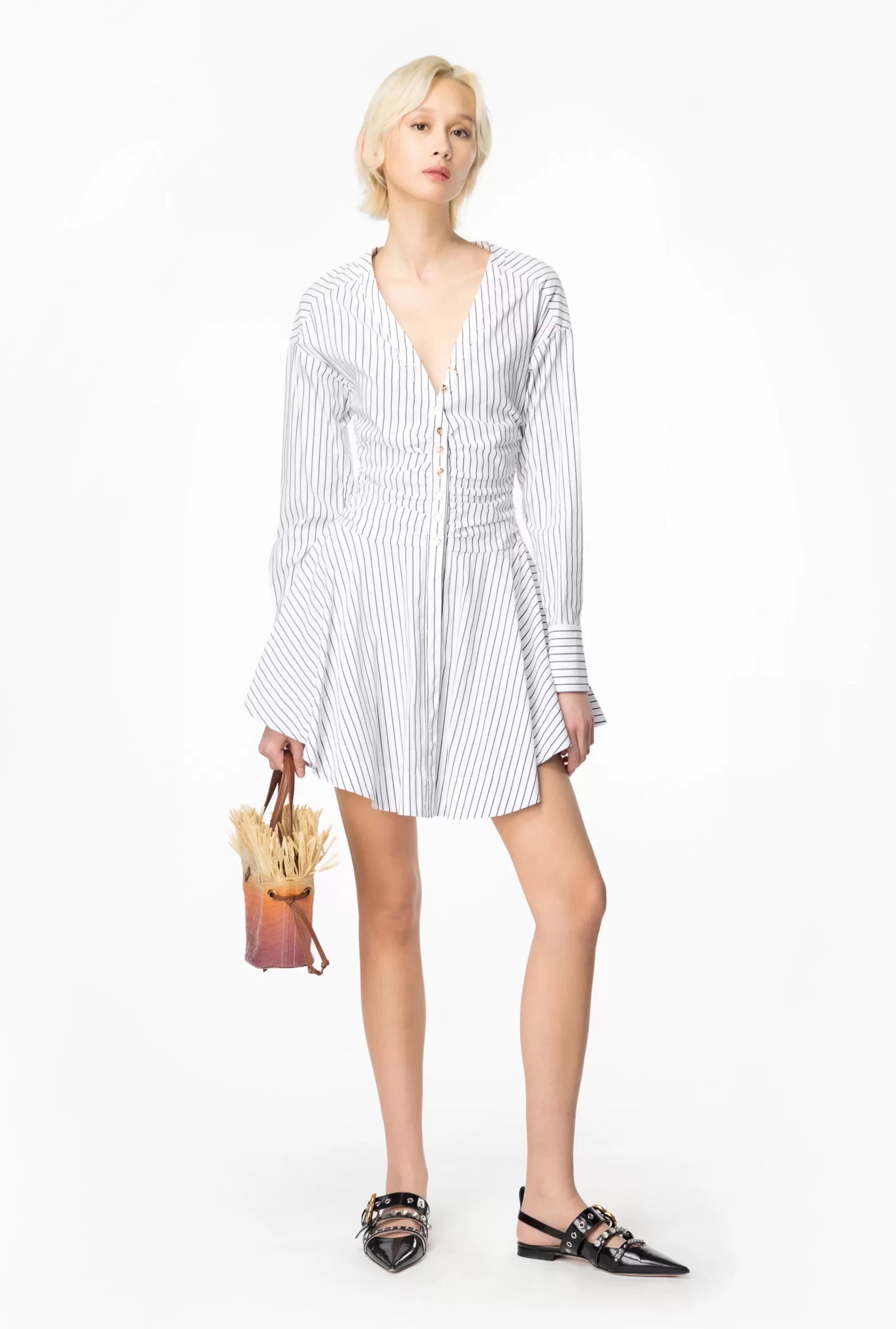 PINKO Vertical-striped Shirt Dress Best Sale