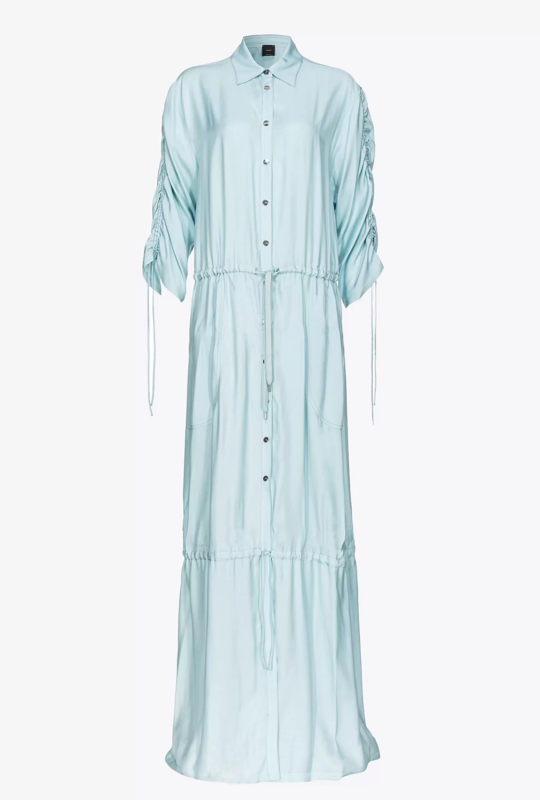 PINKO Viscose Twill Maxi Shirt Dress Fashion