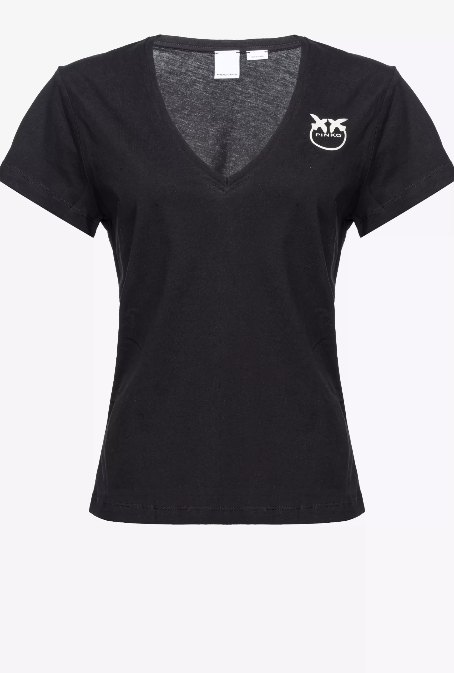 PINKO V-neck T-shirt With Logo Discount