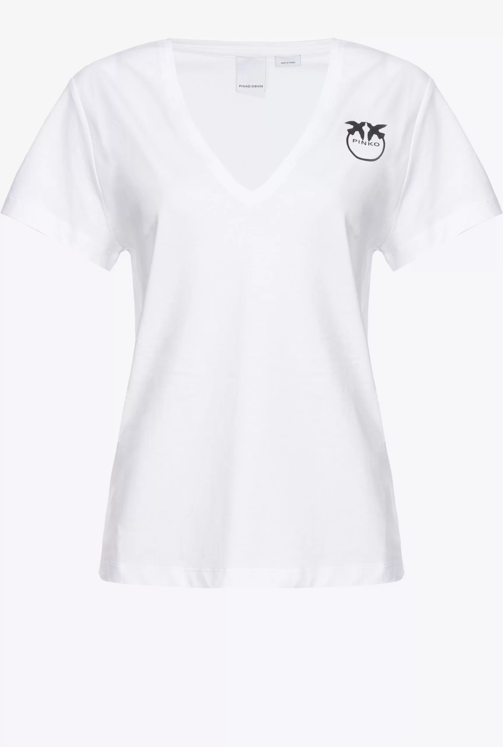 PINKO V-neck T-shirt With Logo Sale