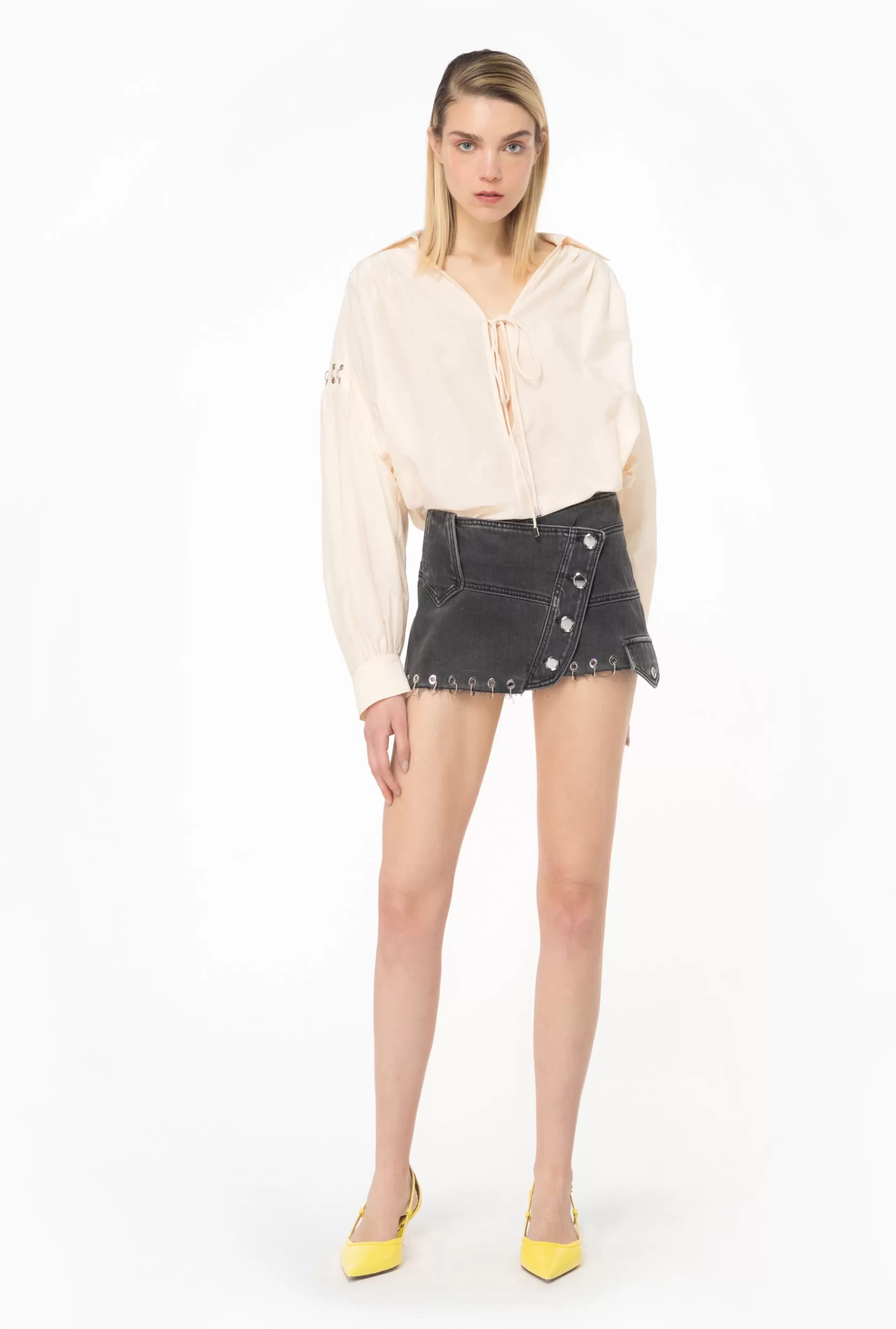 PINKO Voile Blouse With Piercing Detail Sale