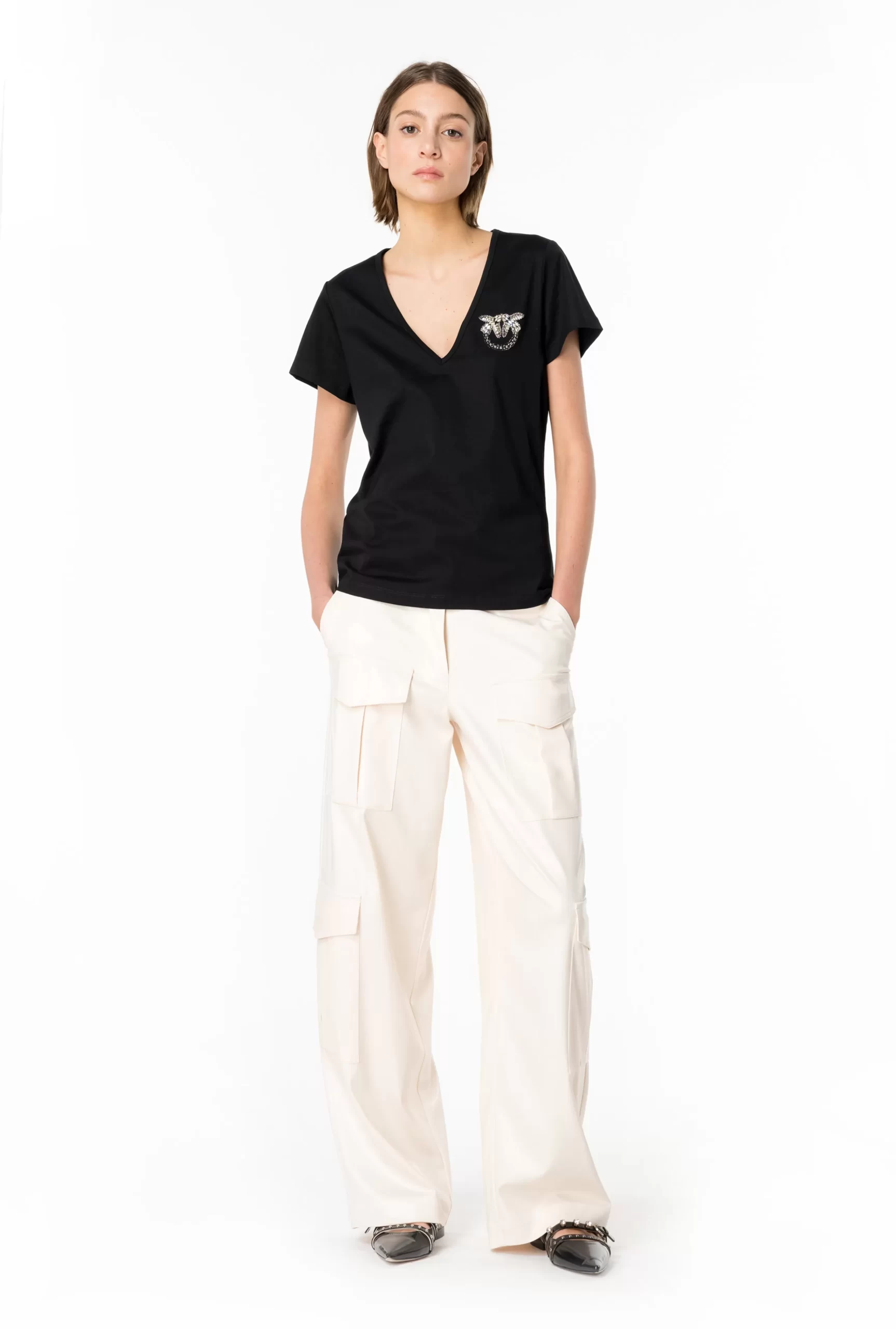 PINKO Wet-effect Cargo Trousers Online