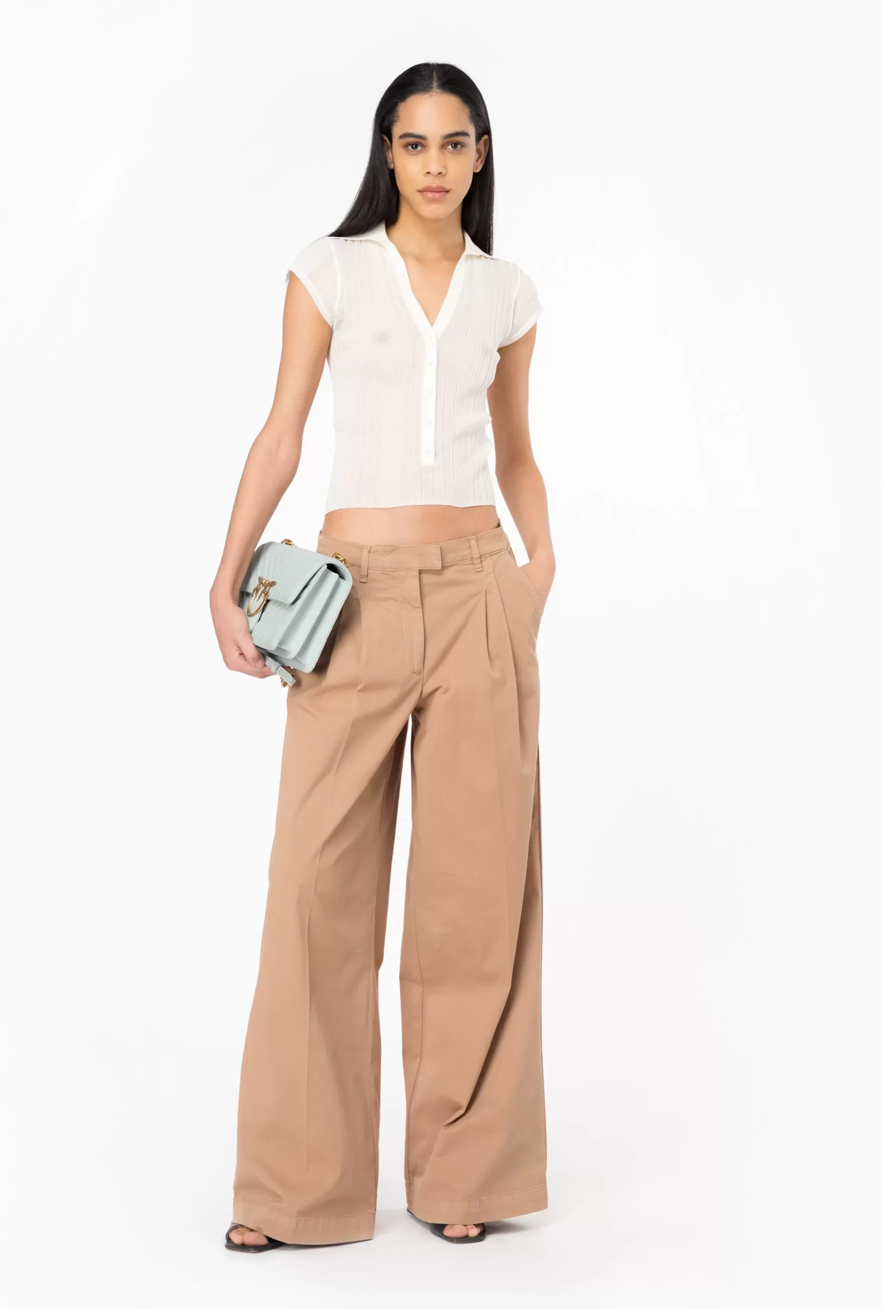 PINKO Wide-leg Cavalry Fabric Trousers Cheap