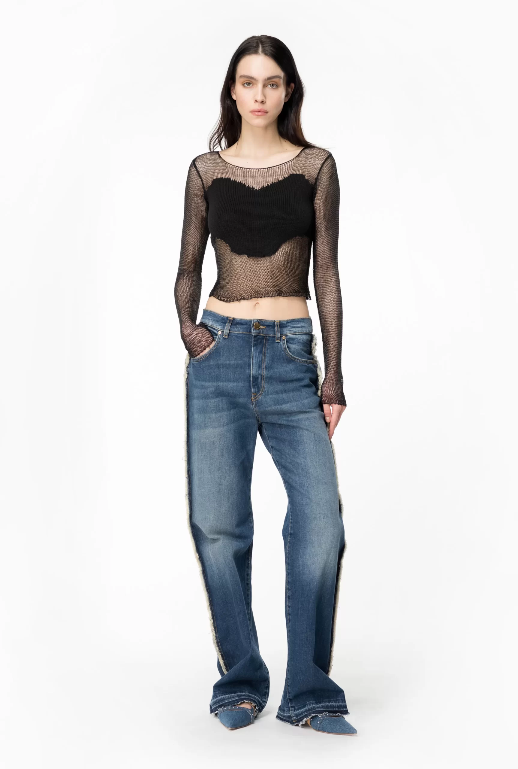 PINKO Wide-leg Jeans With Cut-out New