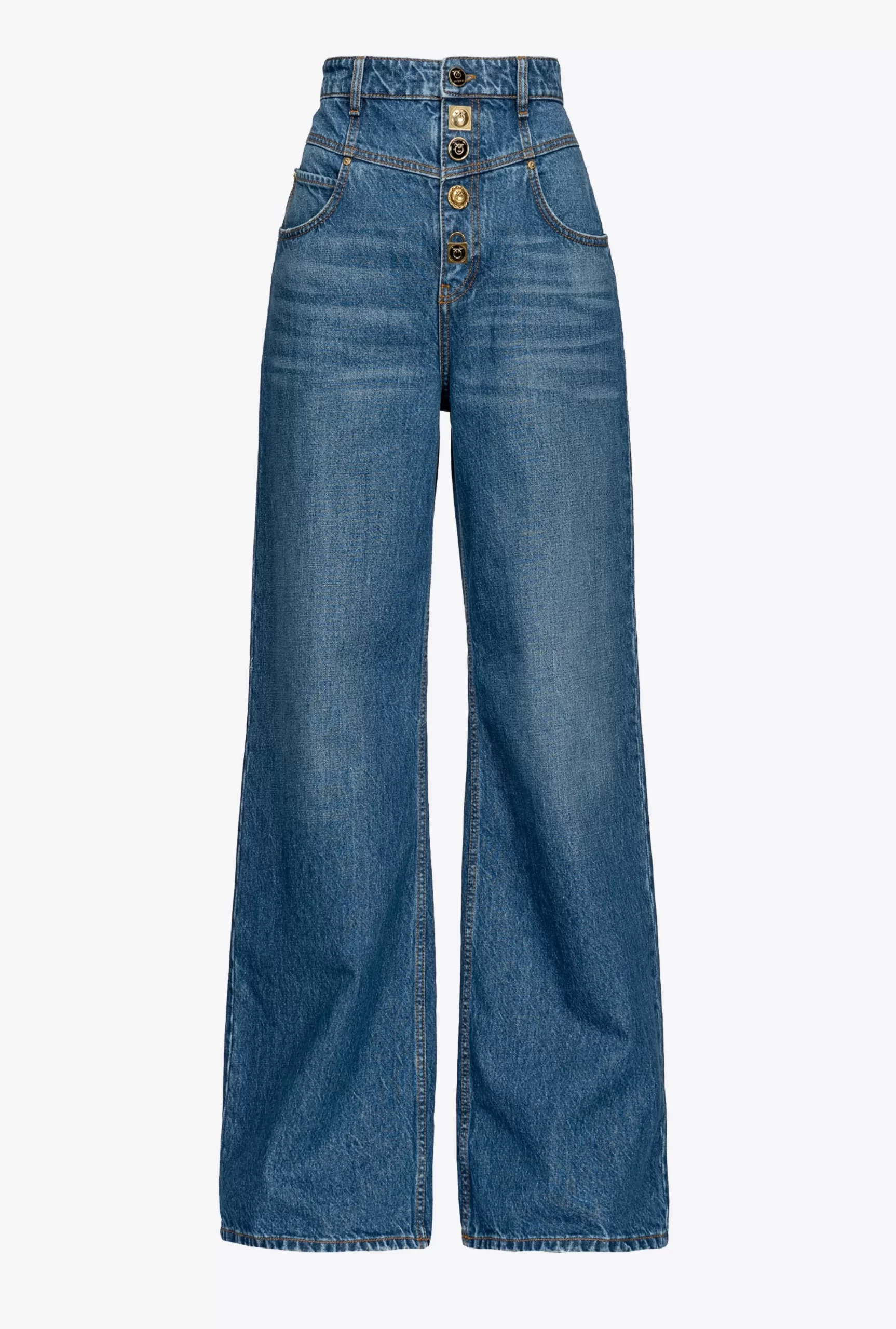 PINKO Wide-leg Jeans With Jewel Buttons Hot