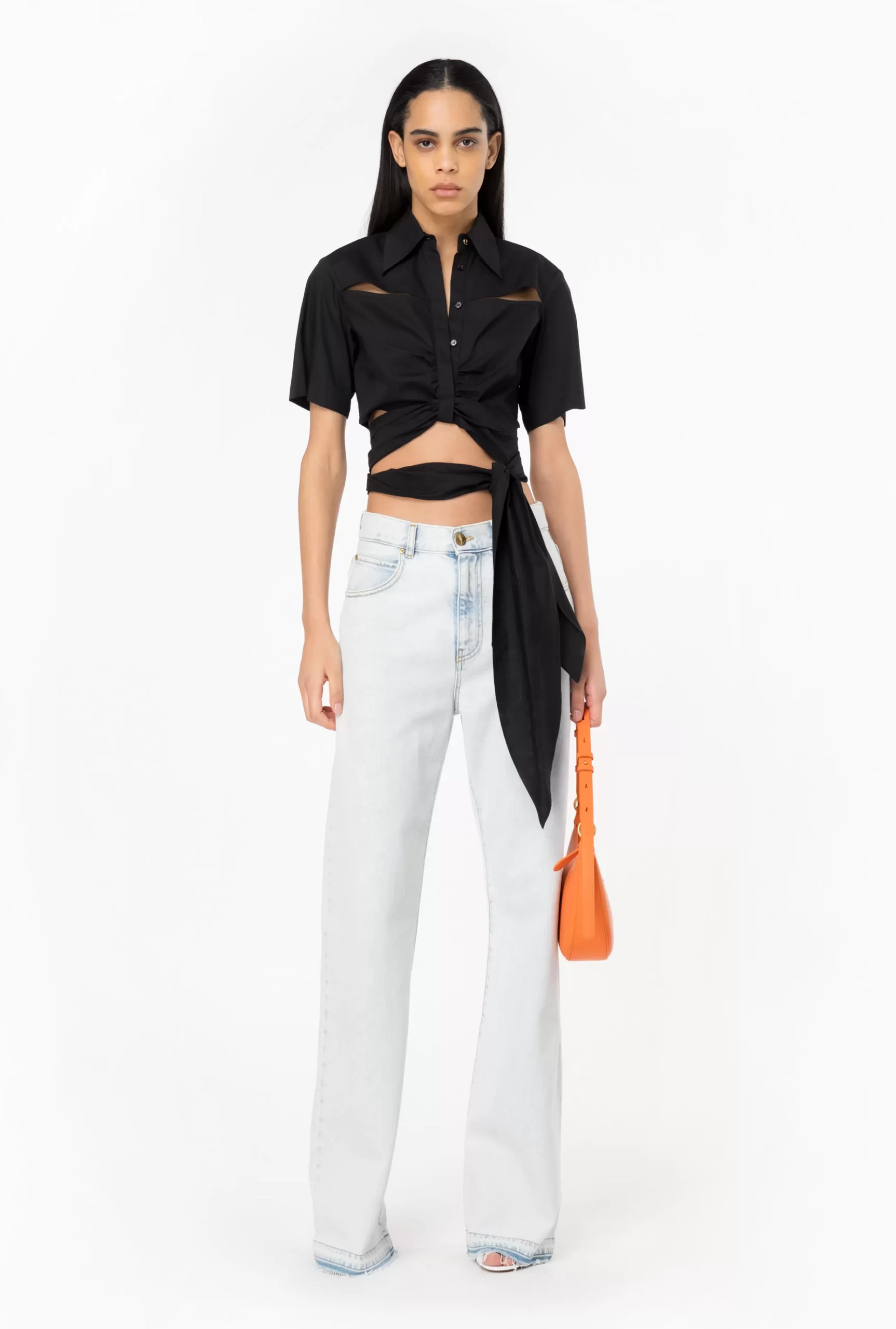 PINKO Wide-leg Light Denim Jeans Flash Sale