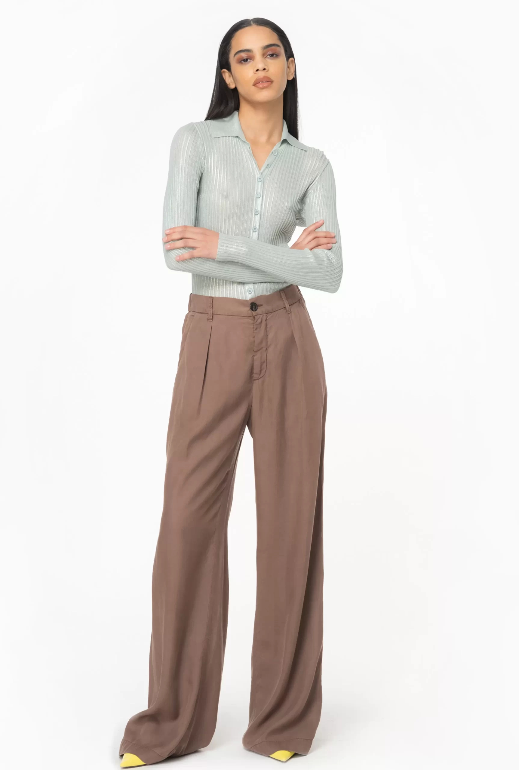 PINKO Wide-leg Lyocell Trousers New