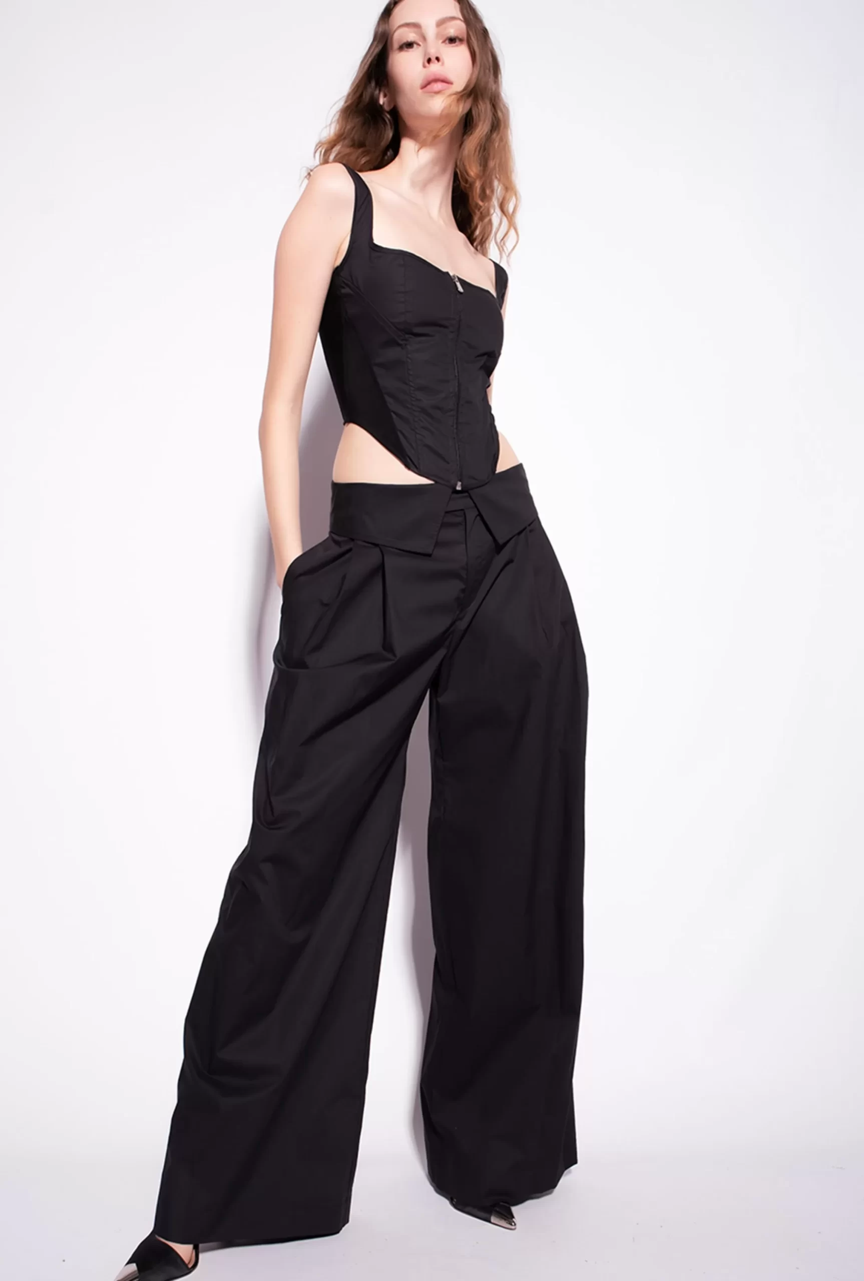 PINKO Wide-leg Poplin Trousers Hot