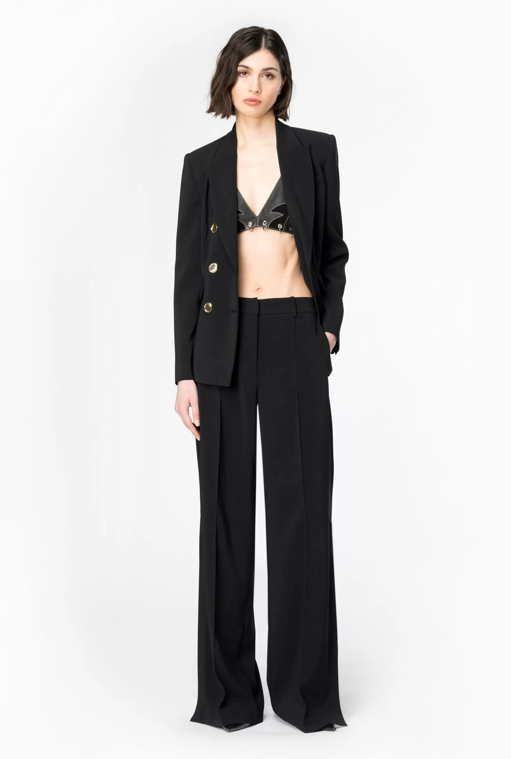 PINKO Wide-leg Trousers With Side Slit Shop