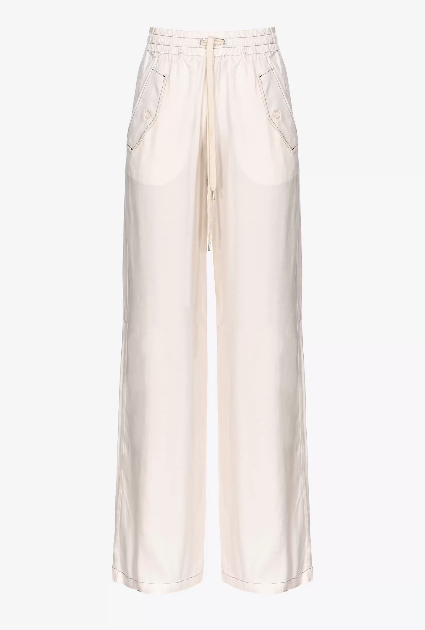 PINKO Wide-leg Twill Trousers New